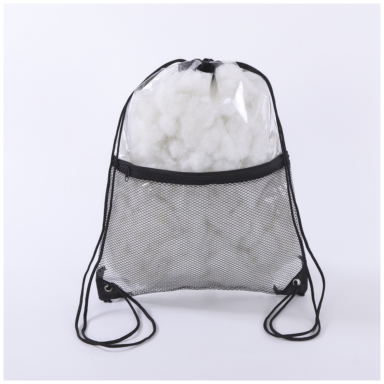 Clear Plastic PVC Drawstring Bags With Rope Handle
