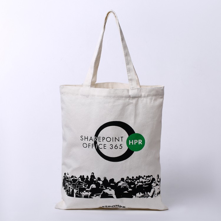 Custom logo cotton canvas tote shopping bags