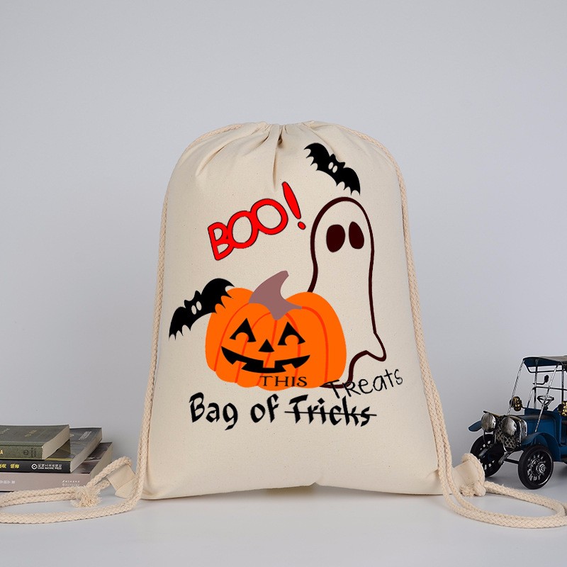 Halloween cotton canvas drawstring bag