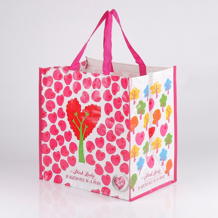 Glossy laminated pp woven shopping bag