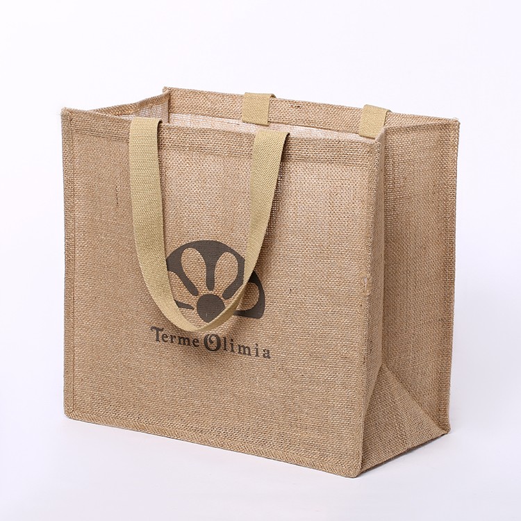 Reusable natural color jute bag