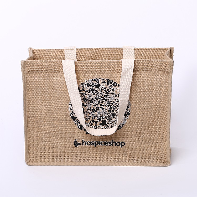 High capacity jute tote bag hessian shopping bag