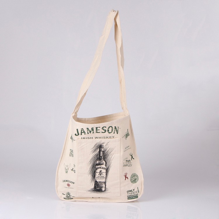 Custom design full printed cotton canvas shoulder bag