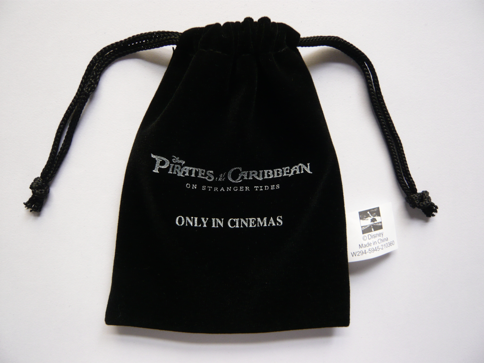 Pirates of the Caribbean black velvet pouch