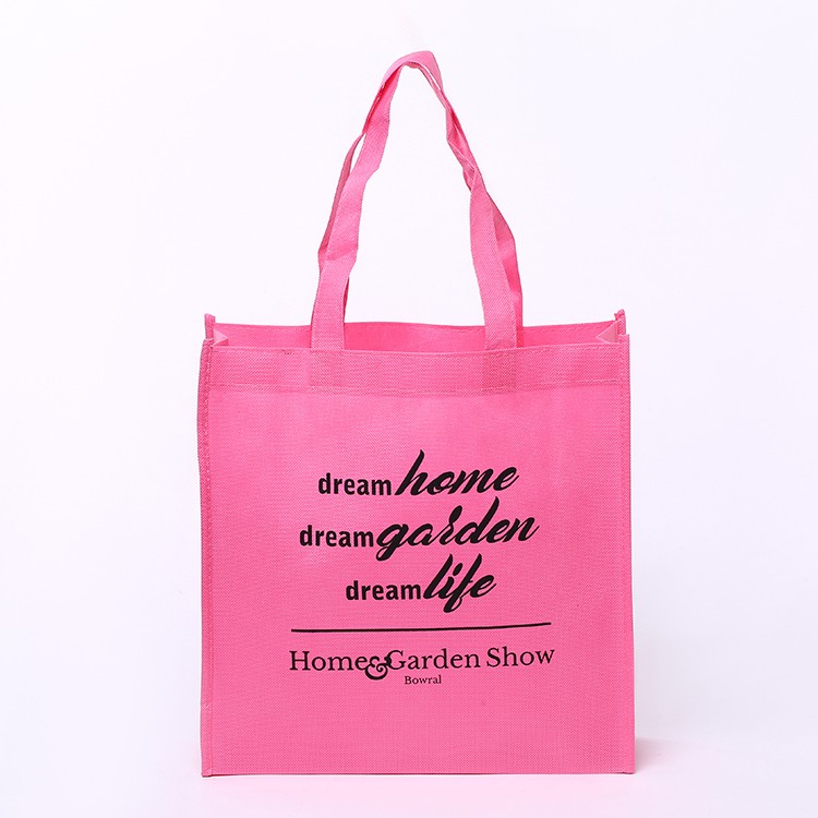 Pink Non woven Bag with silkscreen logo
