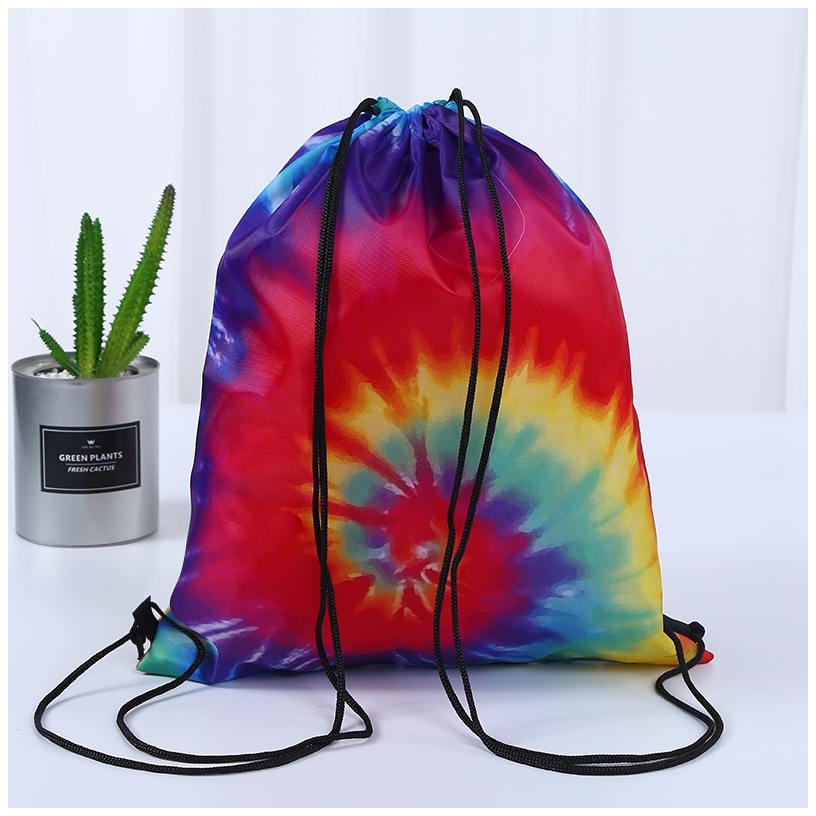 Colorful Nylon Drawstring Bags 